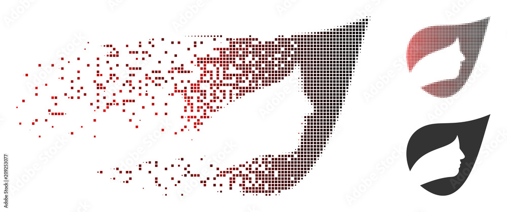 Poster vector natural herbal cosmetics icon in dissolved, dotted halftone and undamaged whole variants. dis