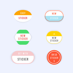 Set of New colorful label sticker.