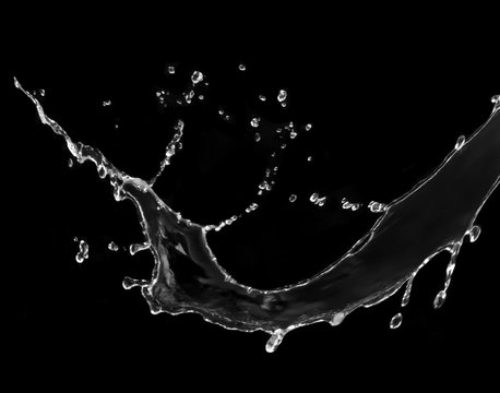 Water Splash On  Black background