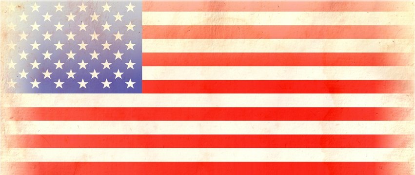 Particular United States of America FLAG on Vintage Paper
