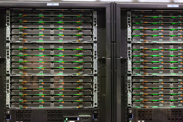 Closeup of supercomputer in Barcelona Supercomputing Center