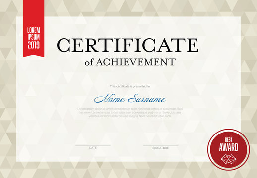 Red and White Certificate Layout