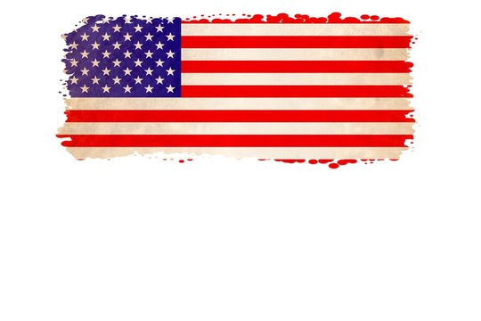 Particular USA FLAG, gradient edges and space for your Text, isolated on White Background 