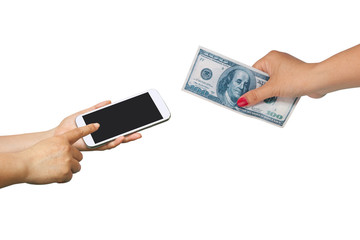 Mobile in Hand for Pay Online E Business.