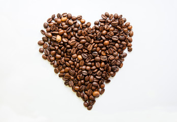 heart made of coffee beans