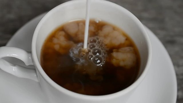 hot coffee cup with milk