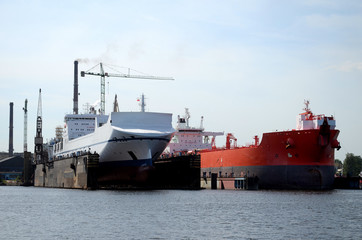 Port machines in Gdansk, Baltic Sea, Poland