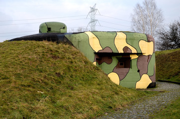 An old bunker from World War II repainted