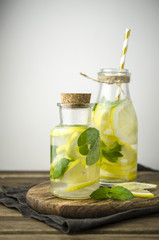 Cold lemonade with mint