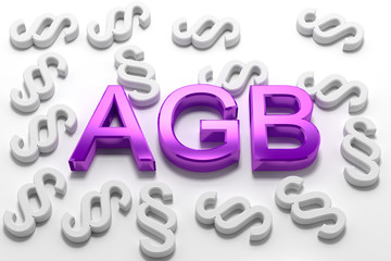 AGB - 3D Text - Allgemeine Geschäftsbedingungen lila