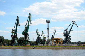 Port machines in Gdansk, Baltic Sea, Poland - obrazy, fototapety, plakaty