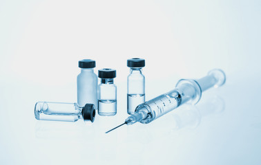 Vaccine with hypodermic syringe and needle 