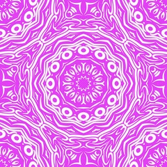 Floral Geometric Pattern with hand-drawing Mandala. Vector super illustration. For fabric, textile, bandana, scarg, print