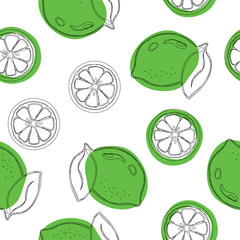 Lime seamless pattern.