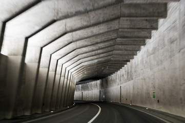 Concrete elements of the tunnel.