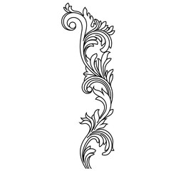 Vintage baroque ornament, corner. Retro pattern antique style acanthus. Decorative design element filigree calligraphy vector. - stock vector