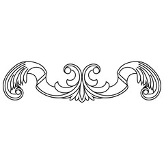 Fototapeta premium Vintage baroque ornament, corner. Retro pattern antique style acanthus. Decorative design element filigree calligraphy vector. - stock vector