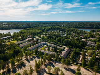 Fototapeta na wymiar Aerial view to Espoo city, Finland