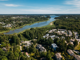 Aerial view to Espoo city, Finland