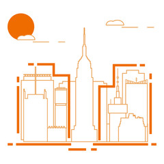 Building and skyscrapers. City view. Architecture.