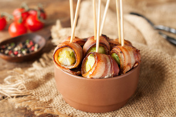 Bacon wrapped brussels sprouts
