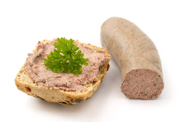 Leberwurstbrötchen und Leberwurst