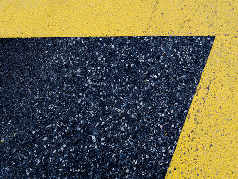 Closeup of Road Marking On Asphalt
