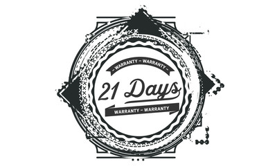21 days  warranty icon stamp