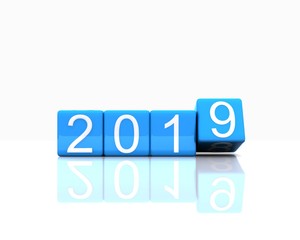 Arrivo del nuovo anno in 3D - 2019