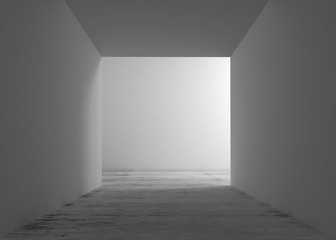Abstract white interior background, doorway niche