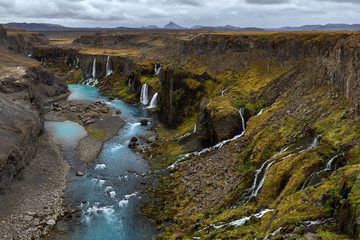 Sigöldugljufur waterfalls in Iceland - 209266242