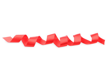 Red ribbon isolated on white background