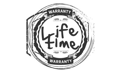 lifetime black warranty icon stamp