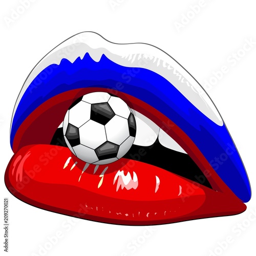 Russia Flag Lipstick Soccer Supporters