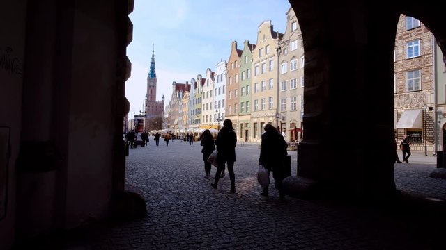 A view of the Long Market and old Town Hall taken from the Green Gate in Gdańsk, Poland, is one of the most notable tourist attractions of the city