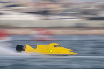 Plakat fast powerboat racing