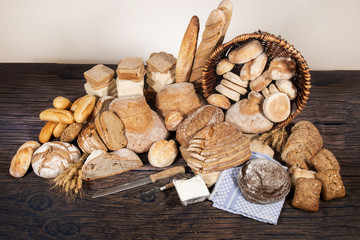 Fresh Assortment of baked bread varieties