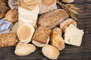 Fresh Assortment of baked bread varieties