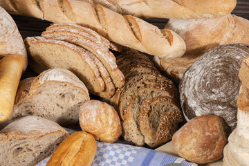 Fresh Assortment of baked bread varieties
