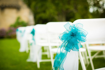 Blue Ribbon Tied to Chair