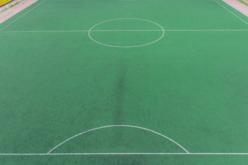 A soccer field with a bird's eye view. Stadium for the game.Part of the field