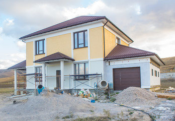 Construction of a new modern cottage.