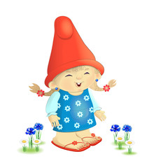 Charakter fröhlicher Gartenzwerg