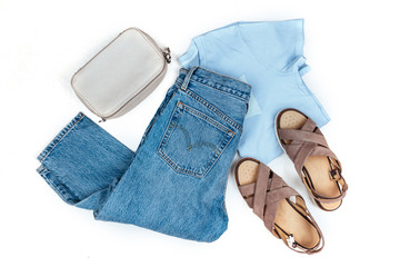 Stylish female clothes set.