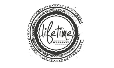 lifetime black warranty icon stamp