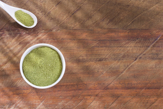 Moringa powder - Moringa oleifera. Top view
