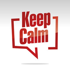 Keep Calm in brackets white red isolated sticker icon