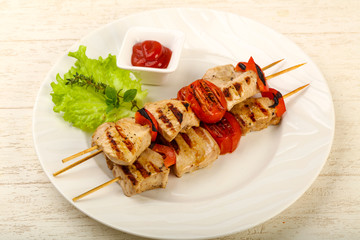 Grilled turkey skewer