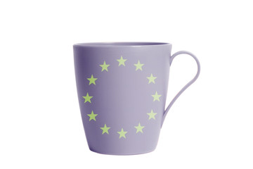 Cup with Flag of European Union.
