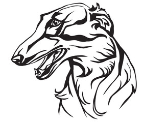 Decorative portrait of Russian Wolfhound vector illustration